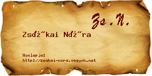 Zsákai Nóra névjegykártya