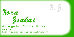 nora zsakai business card